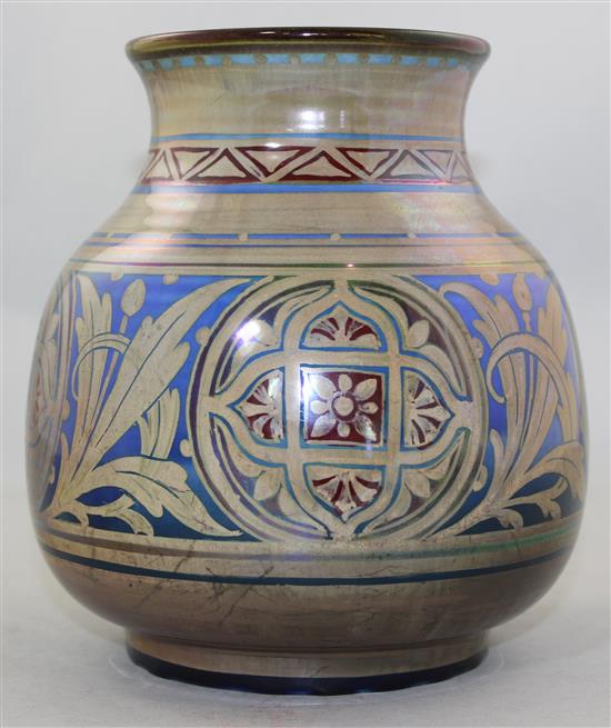 A Pilkingtons Royal Lancastrian lustre vase, by Richard Joyce, 1920s, 18.5cm